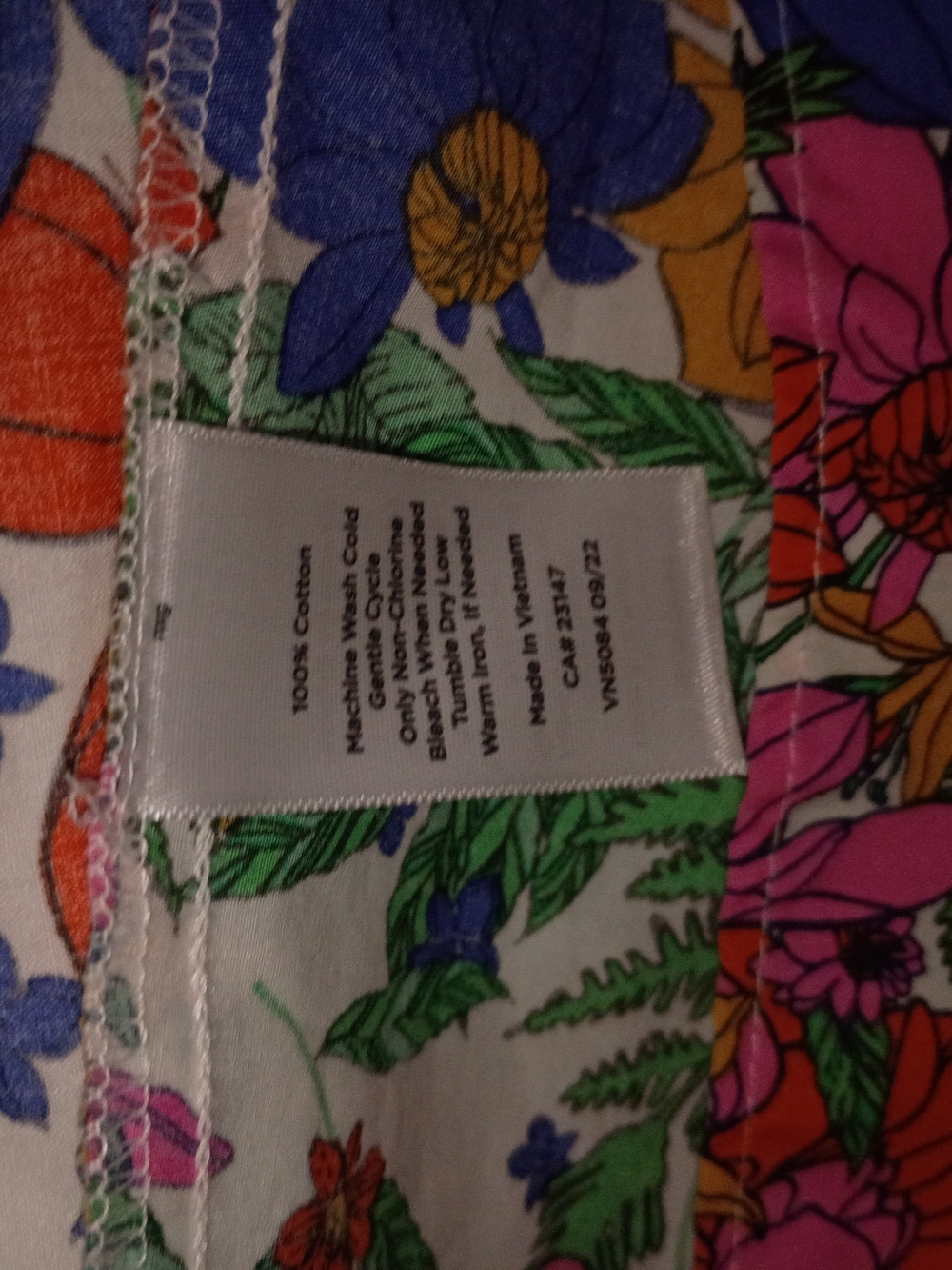 100% Cotton Talbots Ivory Midi Dress with Multicolor Floral Border - Picture 11 of 11